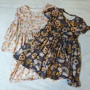 Bundle Two Halloween Pumpkin Theme Dresses Girls Size 8/9 Fall Dresses